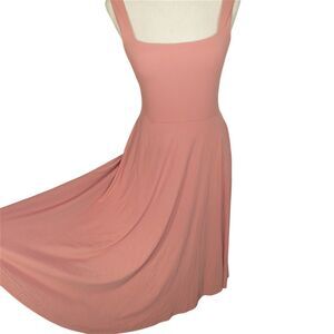 OGL Eco-SkinKiss Dusty Coral Square Neck Padded Brami Midi Dress Size Medium